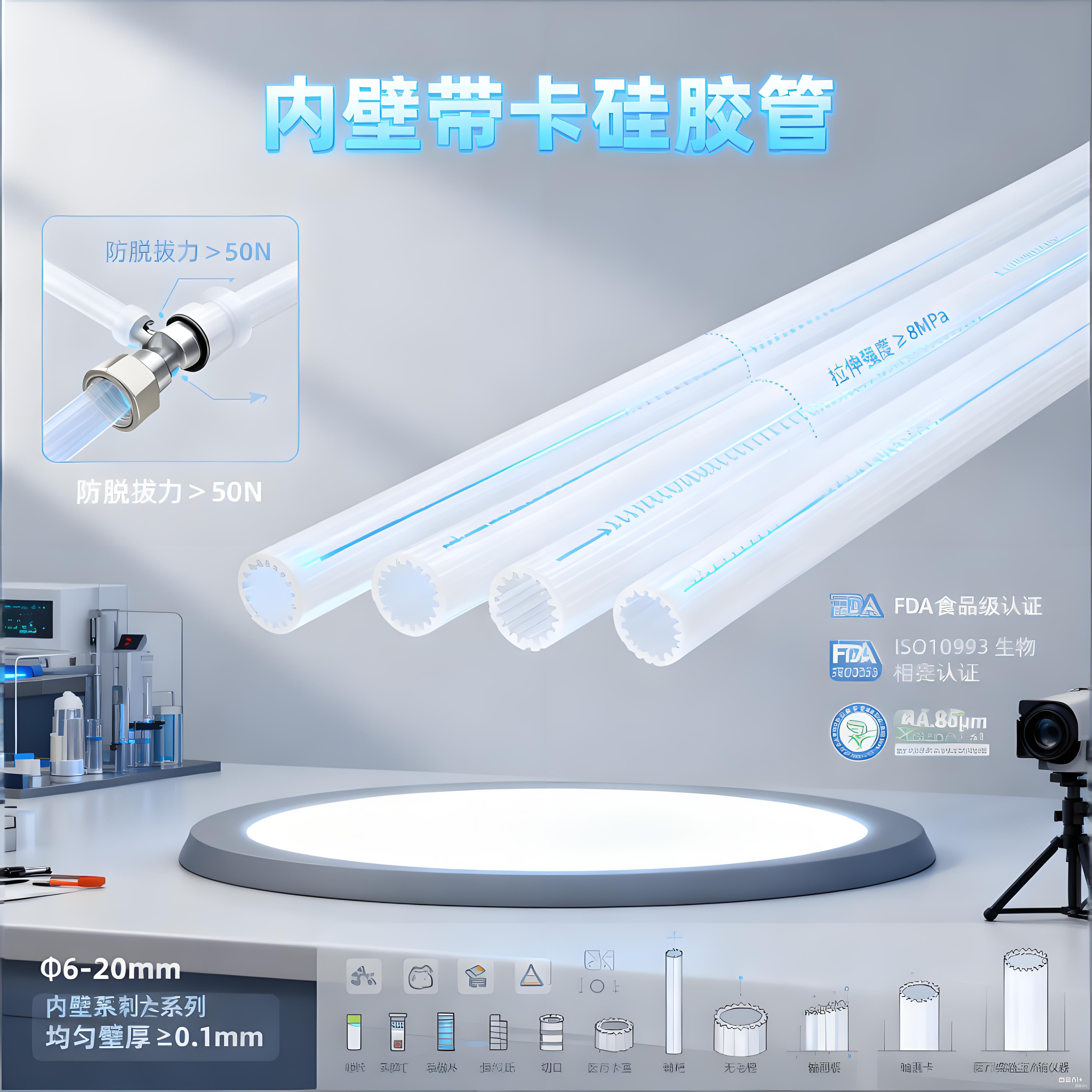 內壁（bì）帶卡矽膠管