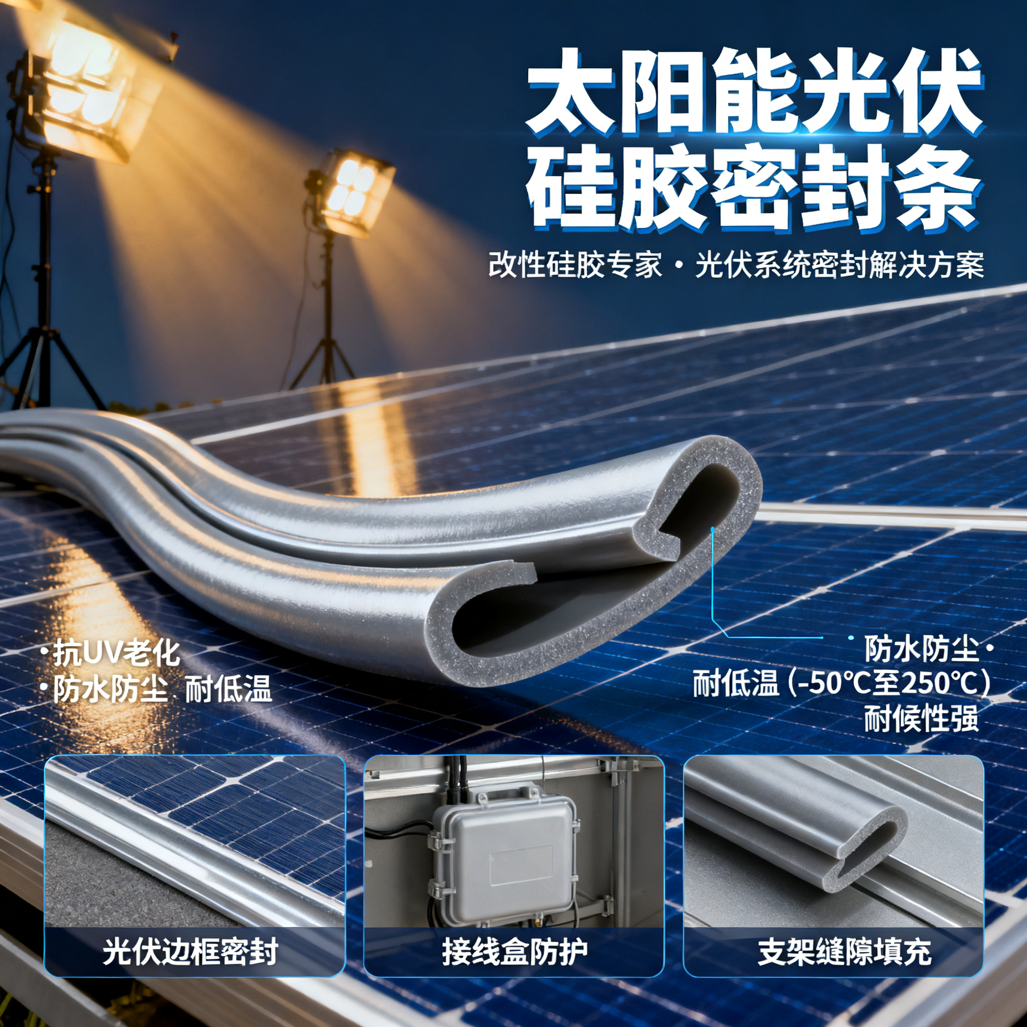 太（tài）陽能光伏矽（guī）膠密封條